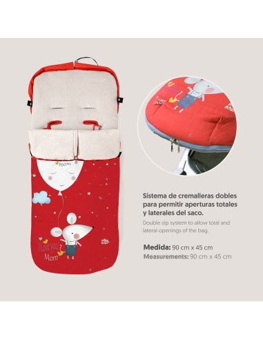 Saco universal Ratita Rojo 2x1 Interbaby