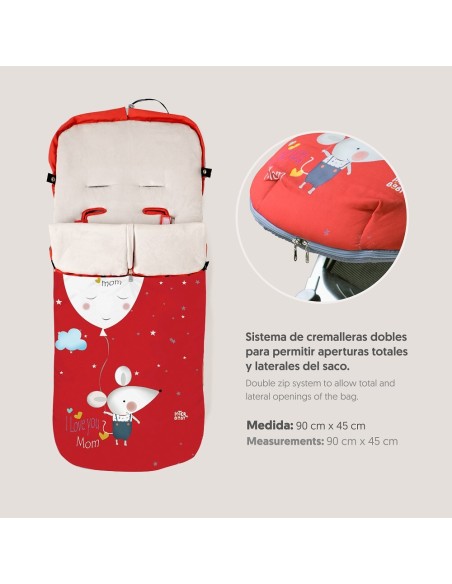 Saco universal Ratita Rojo 2x1 Interbaby