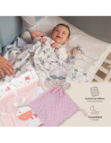 2x1 Manta borreguillo mod paracaidista+dou-dou  mod paracaidista rosa