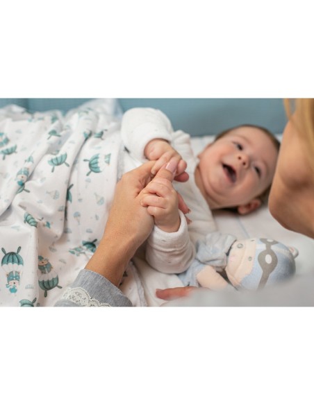 2x1 Manta  con borreguillo  mod paracaidista azul