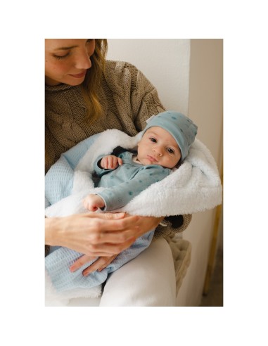 2x1 Manta nido abeja + borreguillo gris