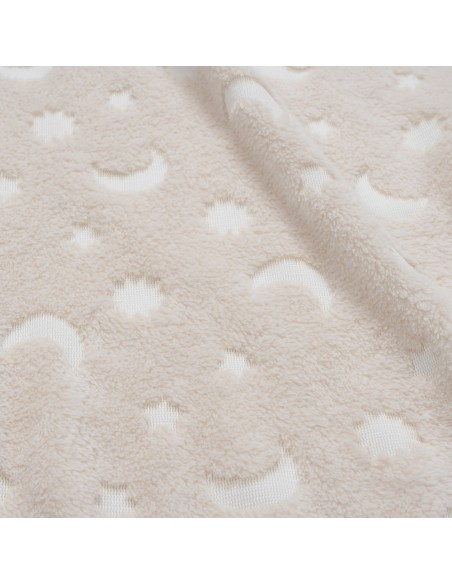 2x1 Manta grabada luna estrellas beig