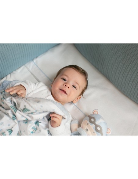 2x1 Manta  con borreguillo  mod paracaidista azul