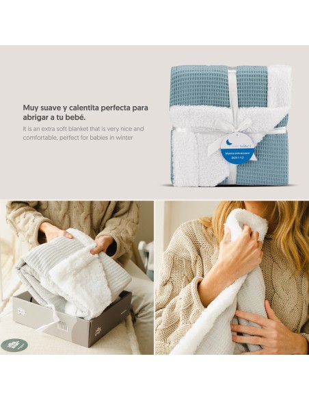 2x1 Manta nido abeja+borreguillo petroleo