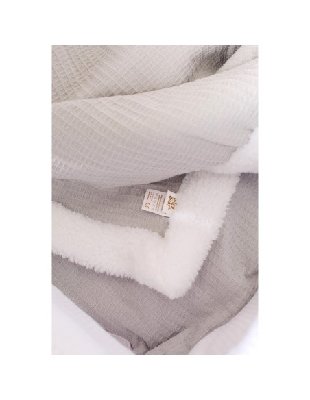 2x1 Manta nido abeja+borreguillo rosa