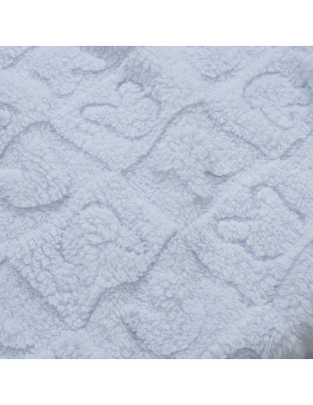 2x1 Manta sherpa grabada conejitos azul