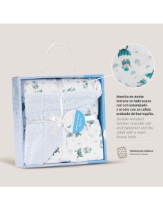 2x1 Manta  con borreguillo  mod paracaidista azul 2