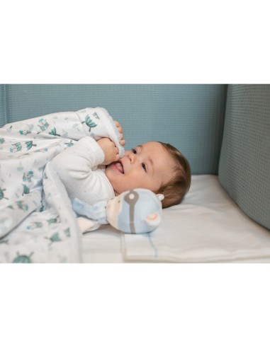 2x1 Manta  con borreguillo  mod paracaidista azul