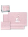 2x1 Juego de sábanas cuna coralina elefante globo corazon rosa