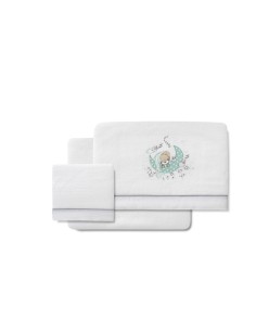 2x1 Juego de sábanas minicuna coralina mod new sleeping bco/verde