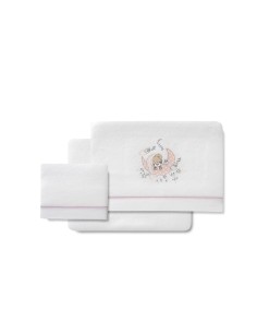 2x1 Juego de sábanas minicuna coralina mod new sleeping bco/rosa