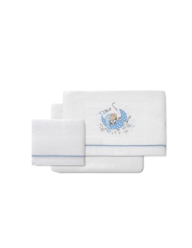 2x1 Juego de sábanas cuna coralina mod new sleeping bco/azul