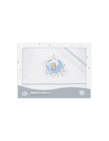 2x1 Juego de sábanas cuna coralina mod new sleeping bco/azul