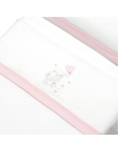2x1 Juego de sábanas cuna coralina elefante globo corazon bco/rosa