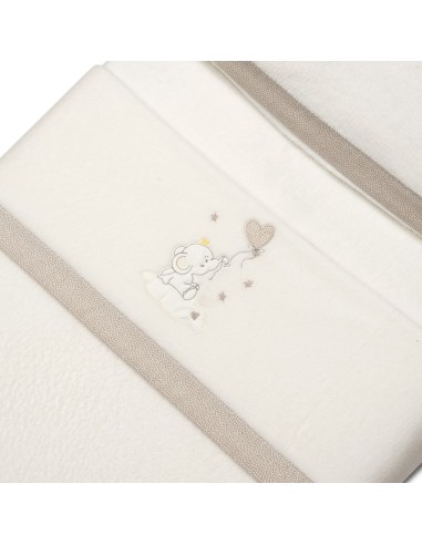 2x1 Juego de sábanas cuna coralina elefante globo corazon beig