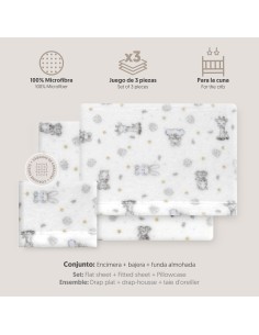 2x1 Juego de sábanas cuna coralina estampado koala bco/azul 2