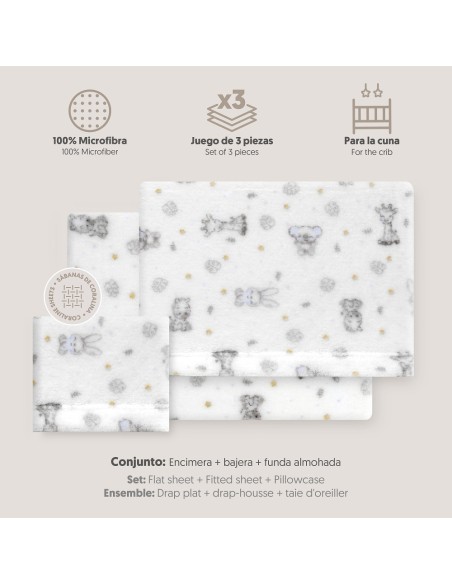2x1 Juego de sábanas cuna coralina estampado koala bco/azul
