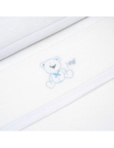 2x1 Juego de sábanas minicuna coralina mod. oso lazo bco/azul 2