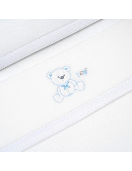 2x1 Juego de sábanas minicuna coralina mod. oso lazo bco/azul