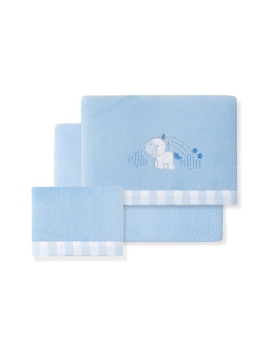 2x1 Juego de sábanas minicuna coralina mod. unicornio nube azul