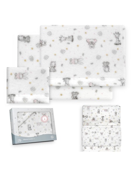 2x1 Juego de sábanas minicuna coralina estampado koala bco/rosa