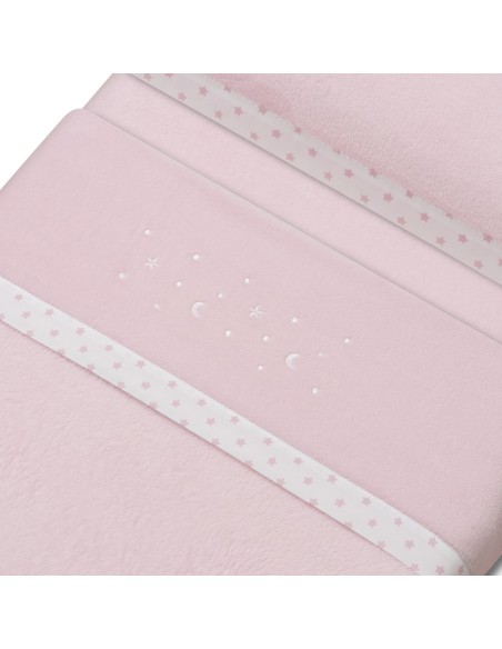 2x1 Juego de sábanas cuna coralina estrella luna rosa