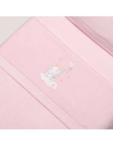 2x1 Juego de sábanas cuna coralina elefante globo corazon rosa