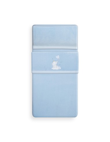 2x1 Juego de sábanas cuna coralina elefante globo corazon azul