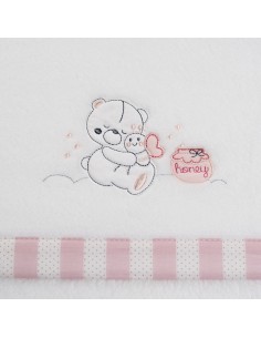 2x1 Juego de sábanas minicuna coralina mod honey bear bco/rosa 2