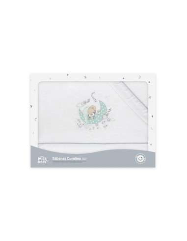 2x1 Juego de sábanas minicuna coralina mod new sleeping bco/verde