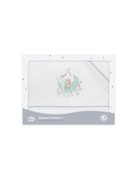 2x1 Juego de sábanas minicuna coralina mod new sleeping bco/verde