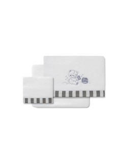 2x1 Juego de sábanas minicuna coralina mod honey bear bco/gris