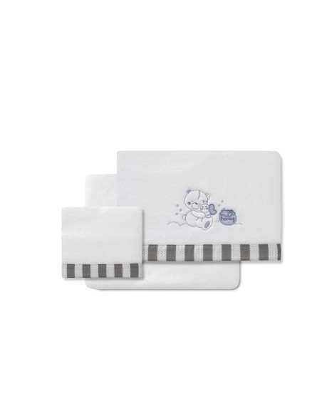 2x1 Juego de sábanas minicuna coralina mod honey bear bco/gris