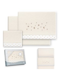 2x1 Juego de sábanas minicuna coralina estrellas luna beig