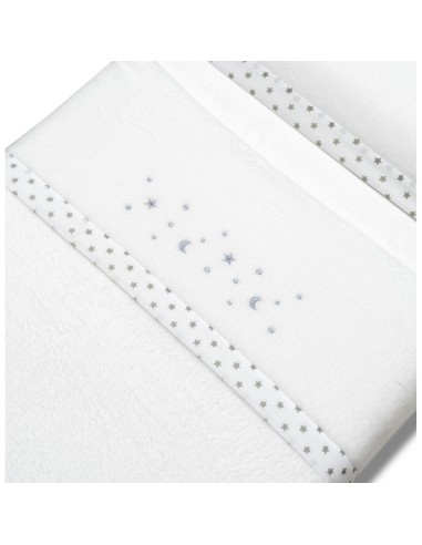 2x1 Juego de sábanas cuna coralina estrella luna bco/gris