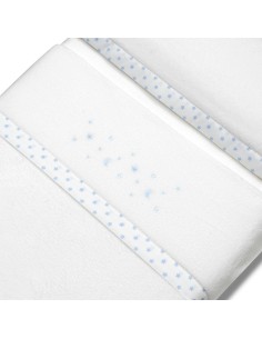 2x1 Juego de sábanas cuna coralina estrella luna bco/azul 2