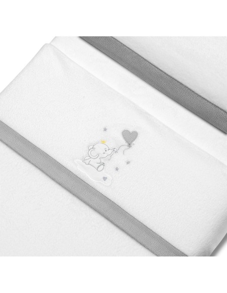 2x1 Juego de sábanas minicuna coralina elefante globo corazon bco/gris