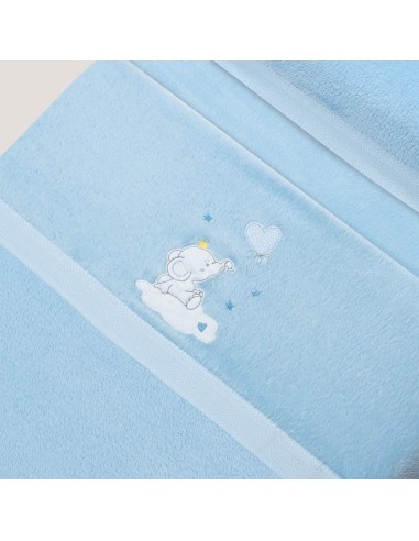 2x1 Juego de sábanas minicuna coralina elefante globo corazon azul