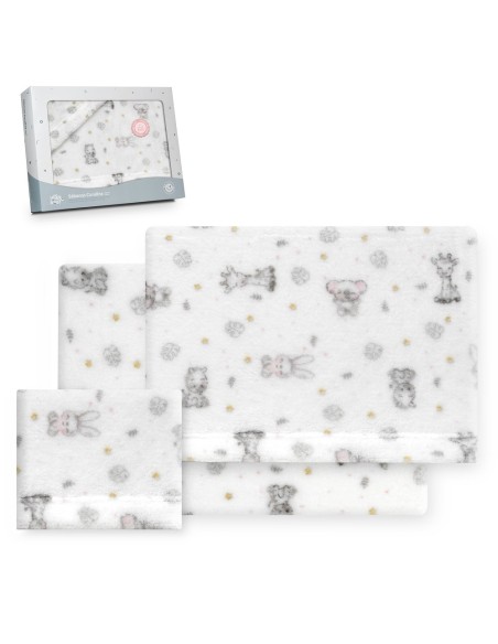 2x1 Juego de sábanas cuna coralina estampado koala bco/rosa