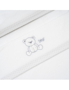 2x1 Juego de sábanas minicuna coralina mod. oso lazo bco/gris 2
