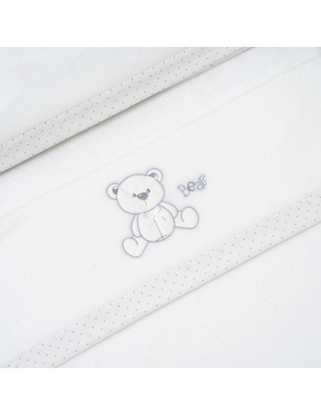 2x1 Juego de sábanas minicuna coralina mod. oso lazo bco/gris