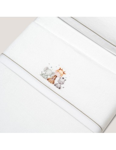 2x1 Juego de sábanas cuna coralina estampado jirafa elefante bco/verde